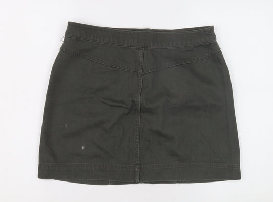 H&M Women's Green Cotton Skirt, Size 14