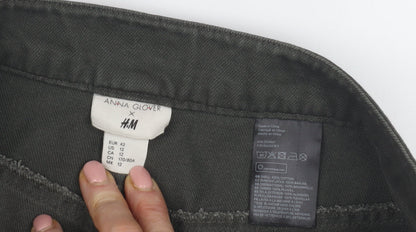 H&M Women's Green Cotton Skirt, Size 14