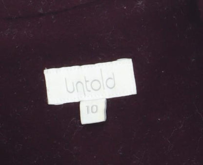 Untold Women's Purple Wool Overcoat Size 10
