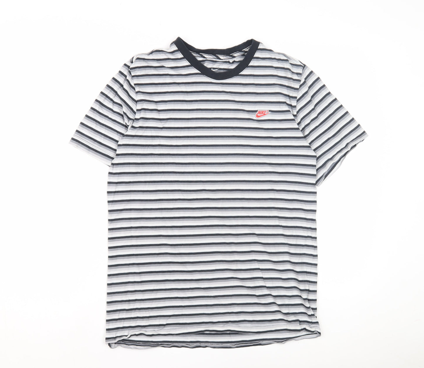 Nike Men's Striped T-Shirt Black/White M