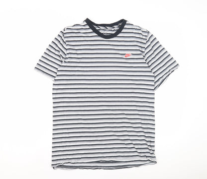 Nike Men's Striped T-Shirt Black/White M