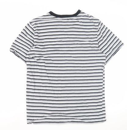 Nike Men's Striped T-Shirt Black/White M