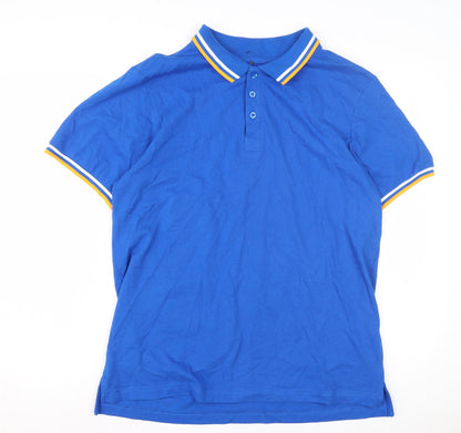 STH SHORE Men's Blue Cotton Polo Shirt M