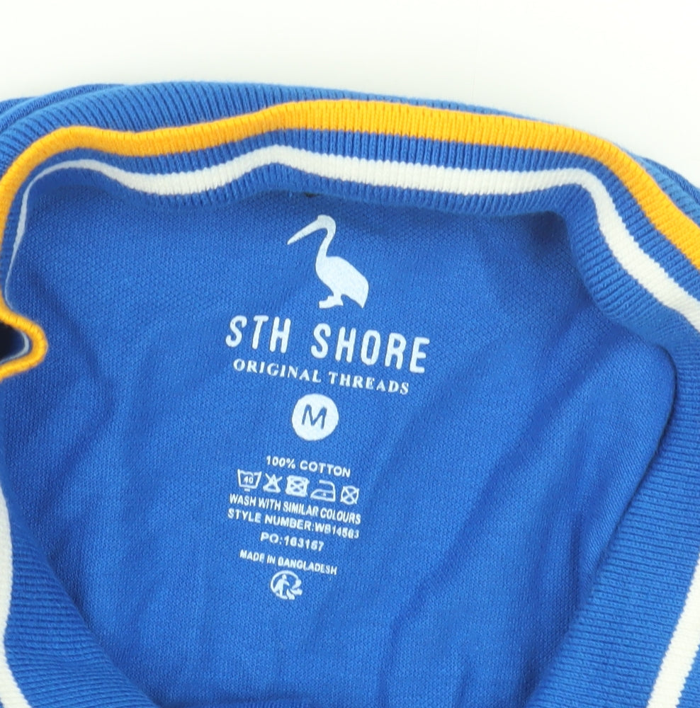 STH SHORE Men's Blue Cotton Polo Shirt M