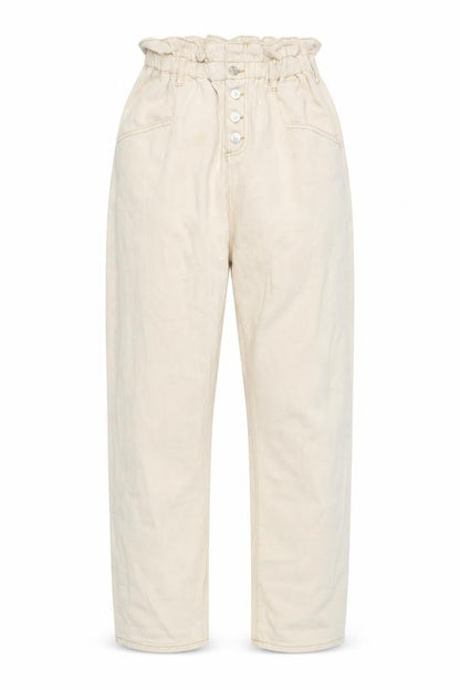 Womens UK Size L MNG  Paperbag Beige Jeans