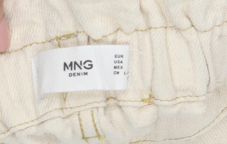 Womens UK Size L MNG  Paperbag Beige Jeans
