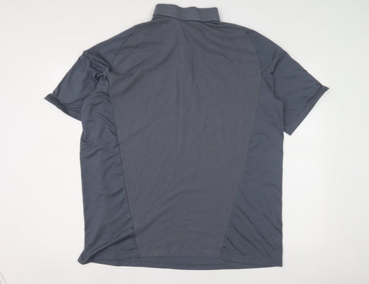 Adidas Grey Unisex Adults XL Football Polo Shirt