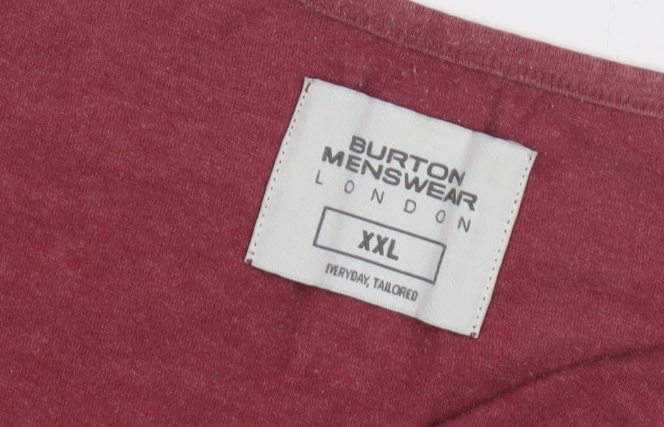 Mens UK Size 2XL Burton Menswear London Red  T-Shirt