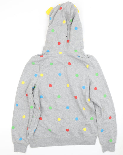 George Women's Grey Polka Dot Hooded Jacket Size 12