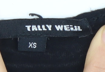 Womens UK Size XS TALLY WEiJL Black Basic Tank