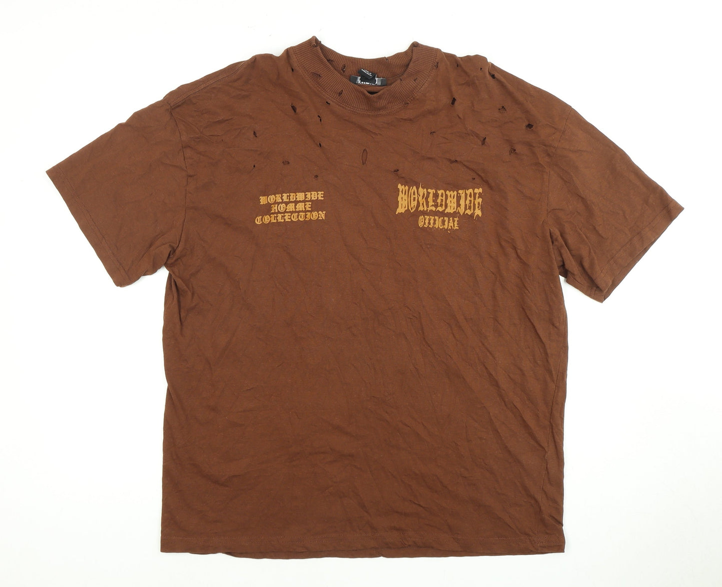 Mens UK Size XS boohooMAN Brown  T-Shirt