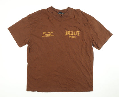 Mens UK Size XS boohooMAN Brown  T-Shirt