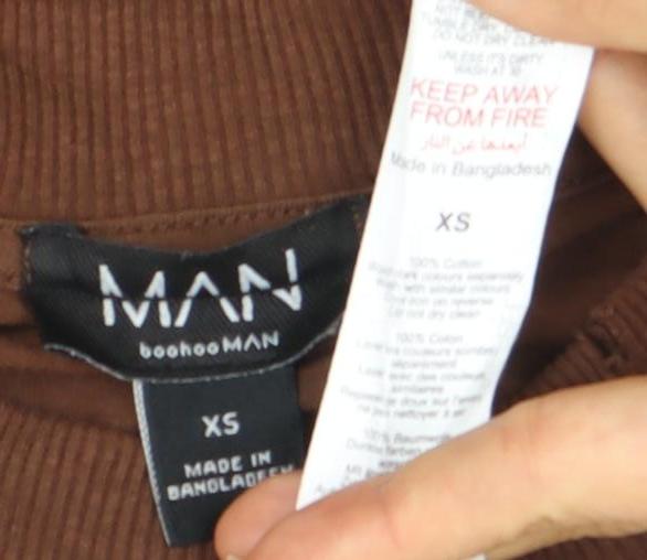 Mens UK Size XS boohooMAN Brown  T-Shirt