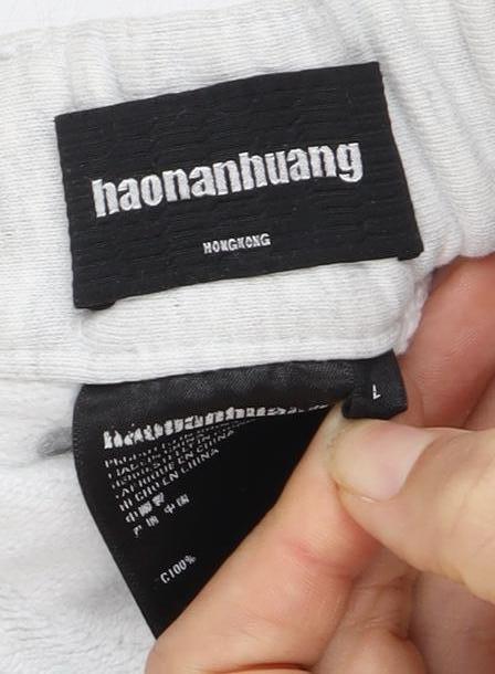 Haonaihuang Unisex Grey Joggers, L, Casual, Cotton