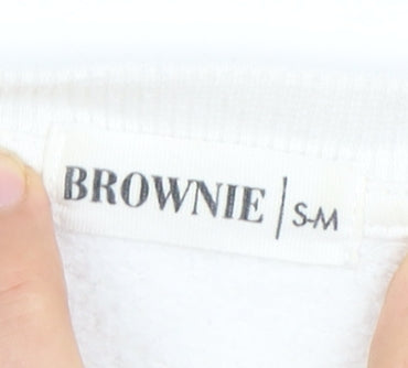 BROWNIE Women's White Pullover Sweatshirt S
