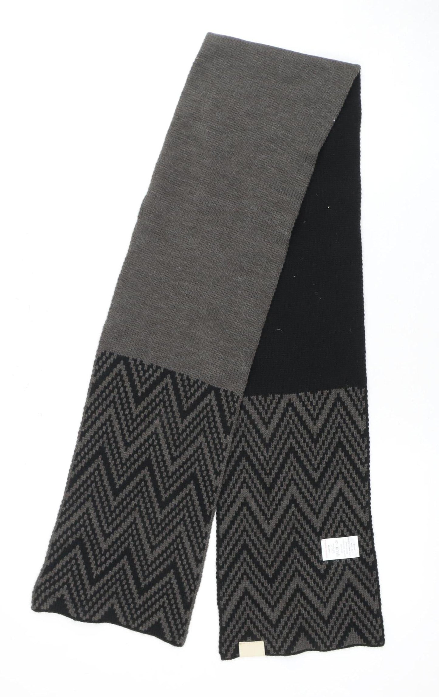 Tokyo Laundry Unisex Black Grey Geometric Knit Scarf