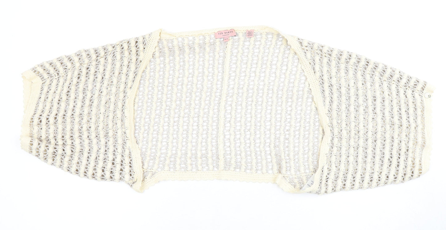 Womens UK Size M Ted Baker Ivory Shrug Jumper