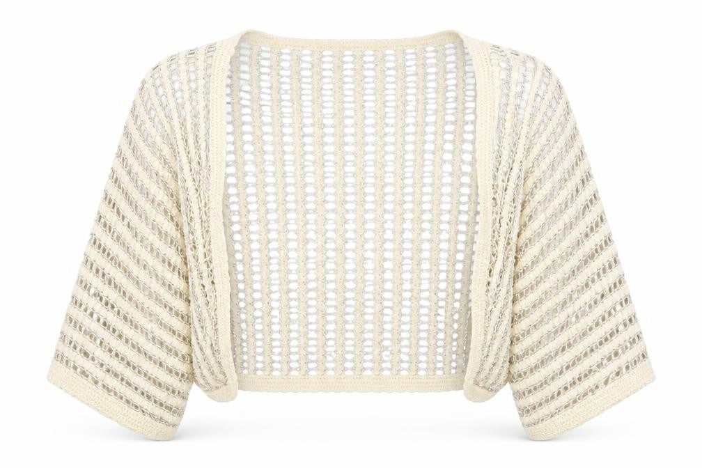 Womens UK Size M Ted Baker Ivory Shrug Jumper