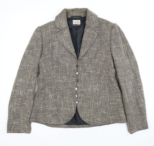 Viyella Women Blazer Beige Size 10 Petite Workwear