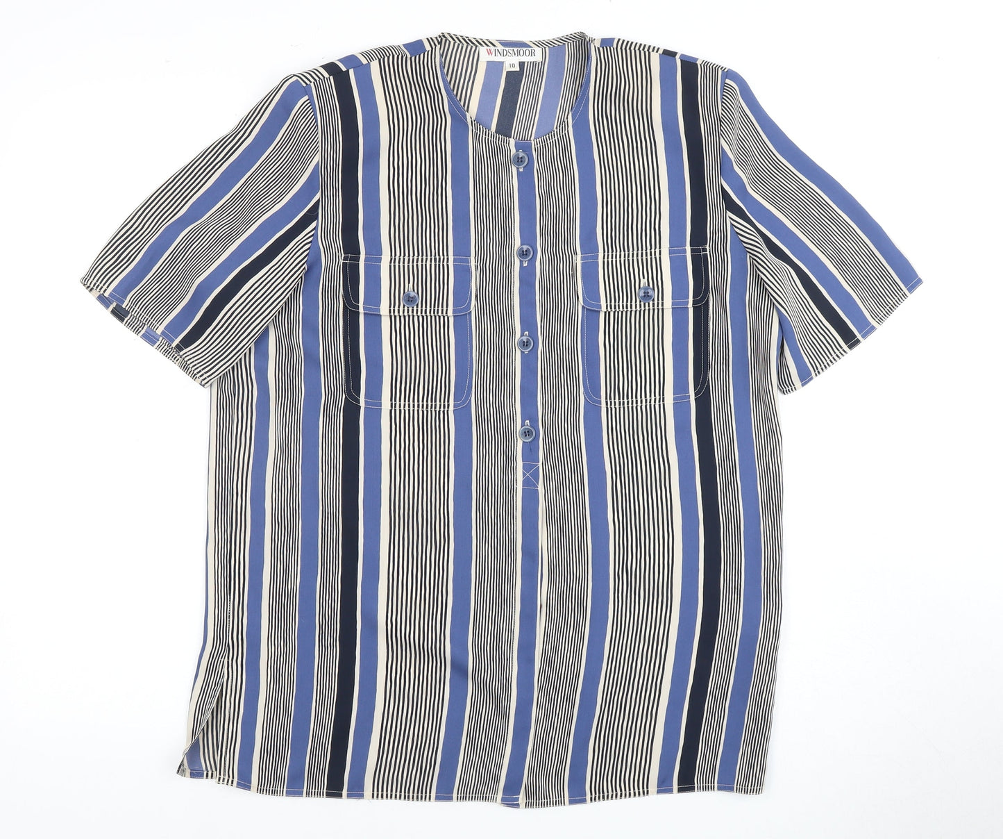 Womens UK Size 12 Windsmoor Blue Basic Button-Up