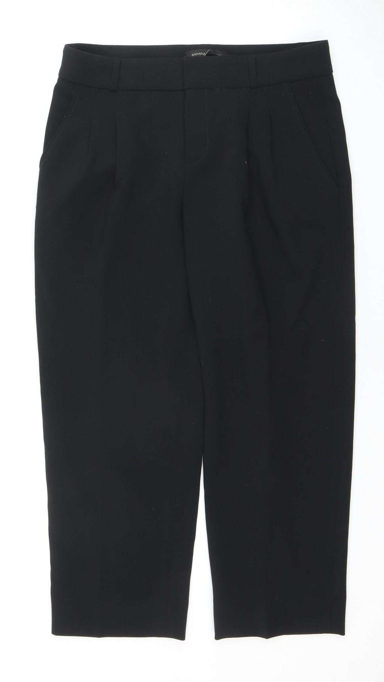 Womens UK Size 4 Petites Banana Republic Regular Fit Business Formal Black Trous
