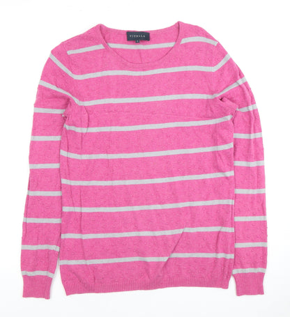 Viyella Women's Pink Striped Jumper, S, Casual Knit