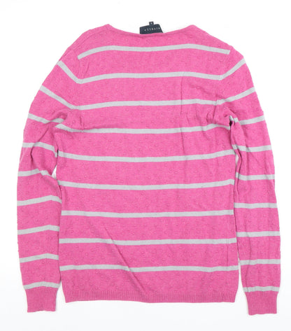 Viyella Women's Pink Striped Jumper, S, Casual Knit