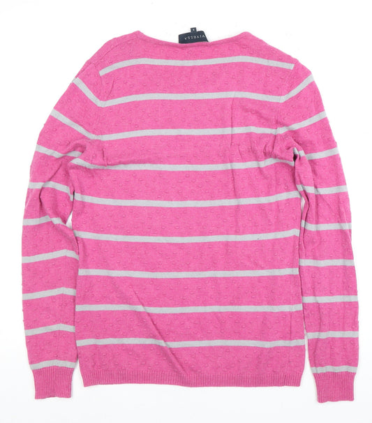 Viyella Women's Pink Striped Jumper, S, Casual Knit