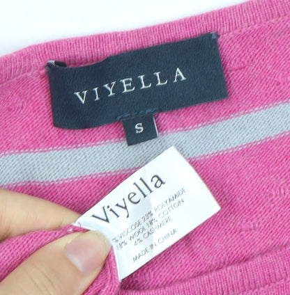 Viyella Women's Pink Striped Jumper, S, Casual Knit