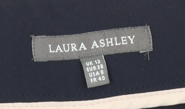 Laura Ashley Women's Blue Straight Trousers Size 12