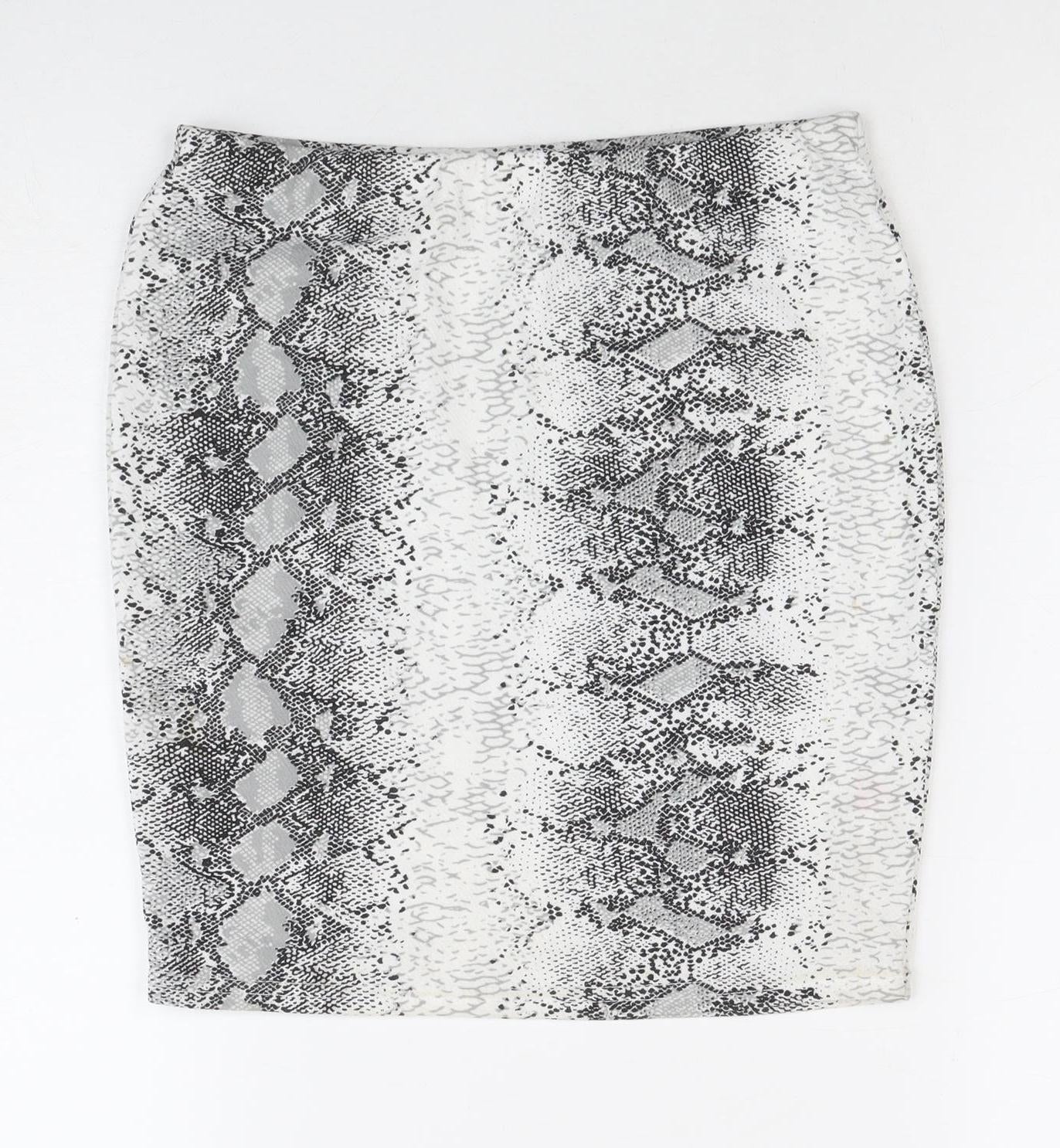 Boohoo Women's Grey Pencil Skirt Size 8