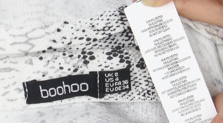 Boohoo Women's Grey Pencil Skirt Size 8