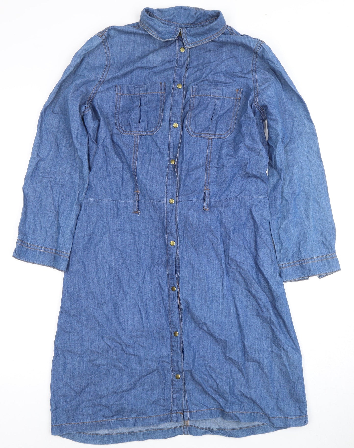 Dorothy Perkins Women's Blue Denim Shirt Dress Size 10