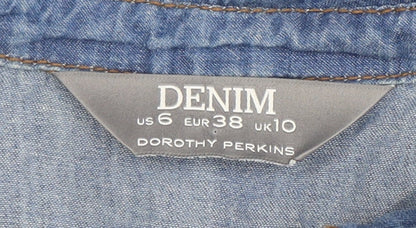 Dorothy Perkins Women's Blue Denim Shirt Dress Size 10