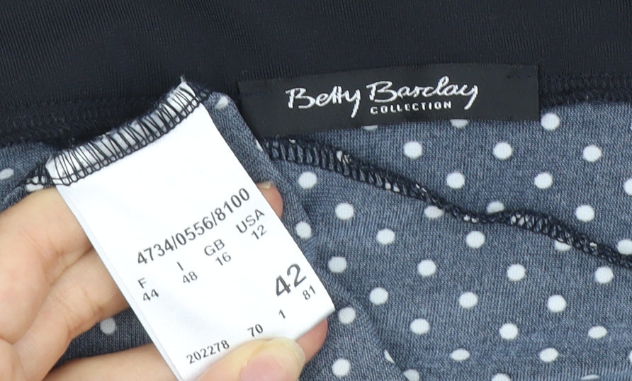 Betty Barclay Women's Black Polka Dot Flare Skirt Size 16