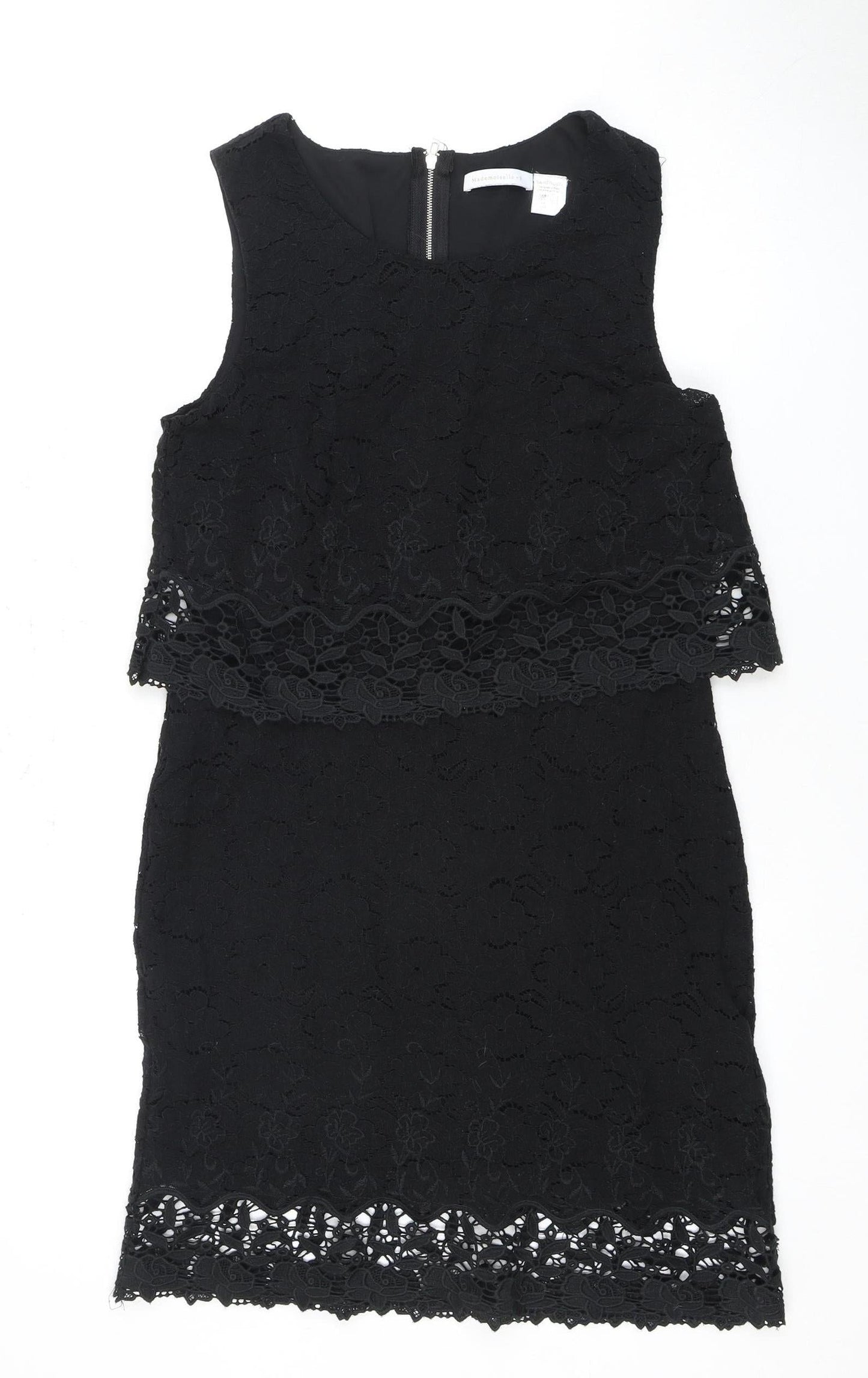 Mademoiselle R Women's Black Lace Sheath Dress Size 14