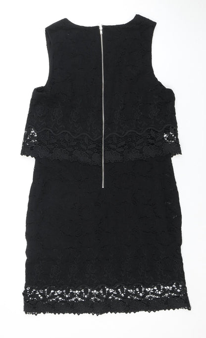 Mademoiselle R Women's Black Lace Sheath Dress Size 14