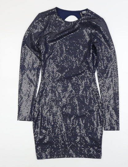 H&M Women's Blue XS Bodycon Sequin Dress