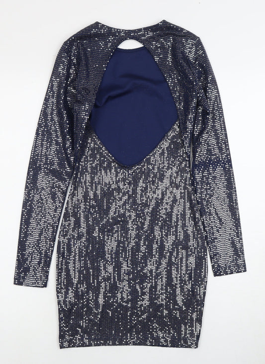 H&M Women's Blue XS Bodycon Sequin Dress
