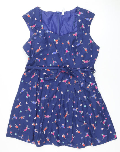 By Henk Holand Women’s Blue Novelty Print Dress Size 10