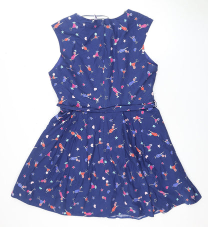 By Henk Holand Women’s Blue Novelty Print Dress Size 10