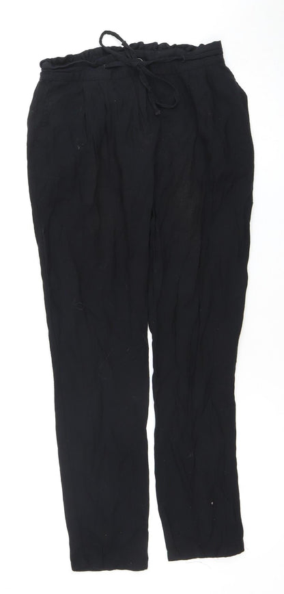 Womens UK Size 8 NEXT Relaxed Fit Casual Workwear Black Trousers