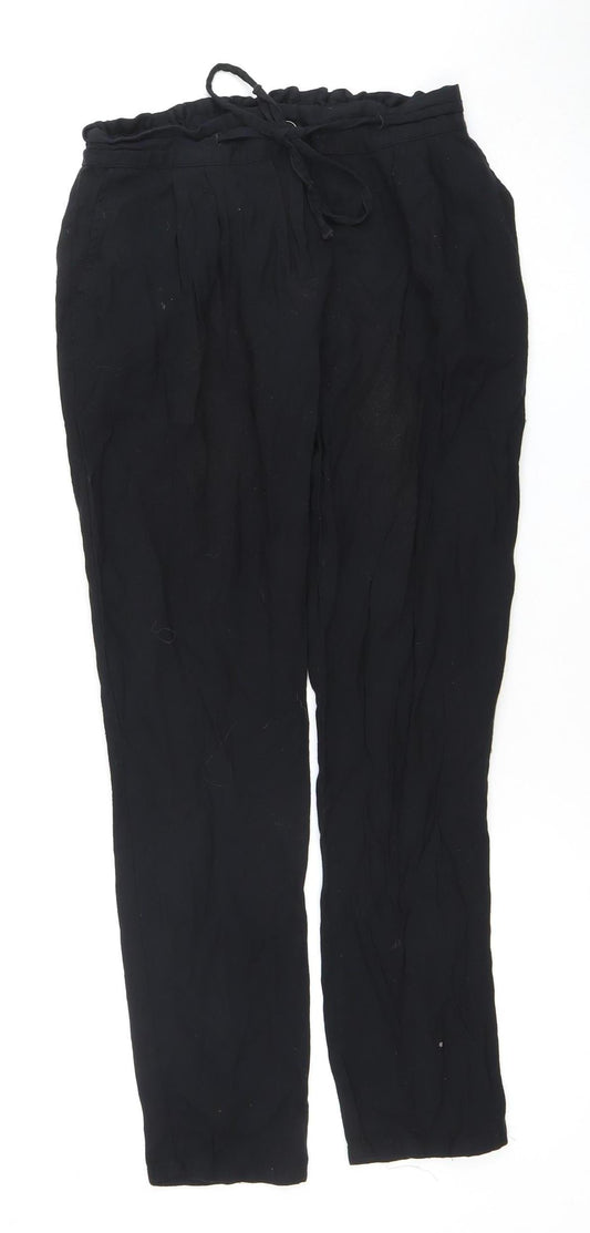 Womens UK Size 8 NEXT Relaxed Fit Casual Workwear Black Trousers