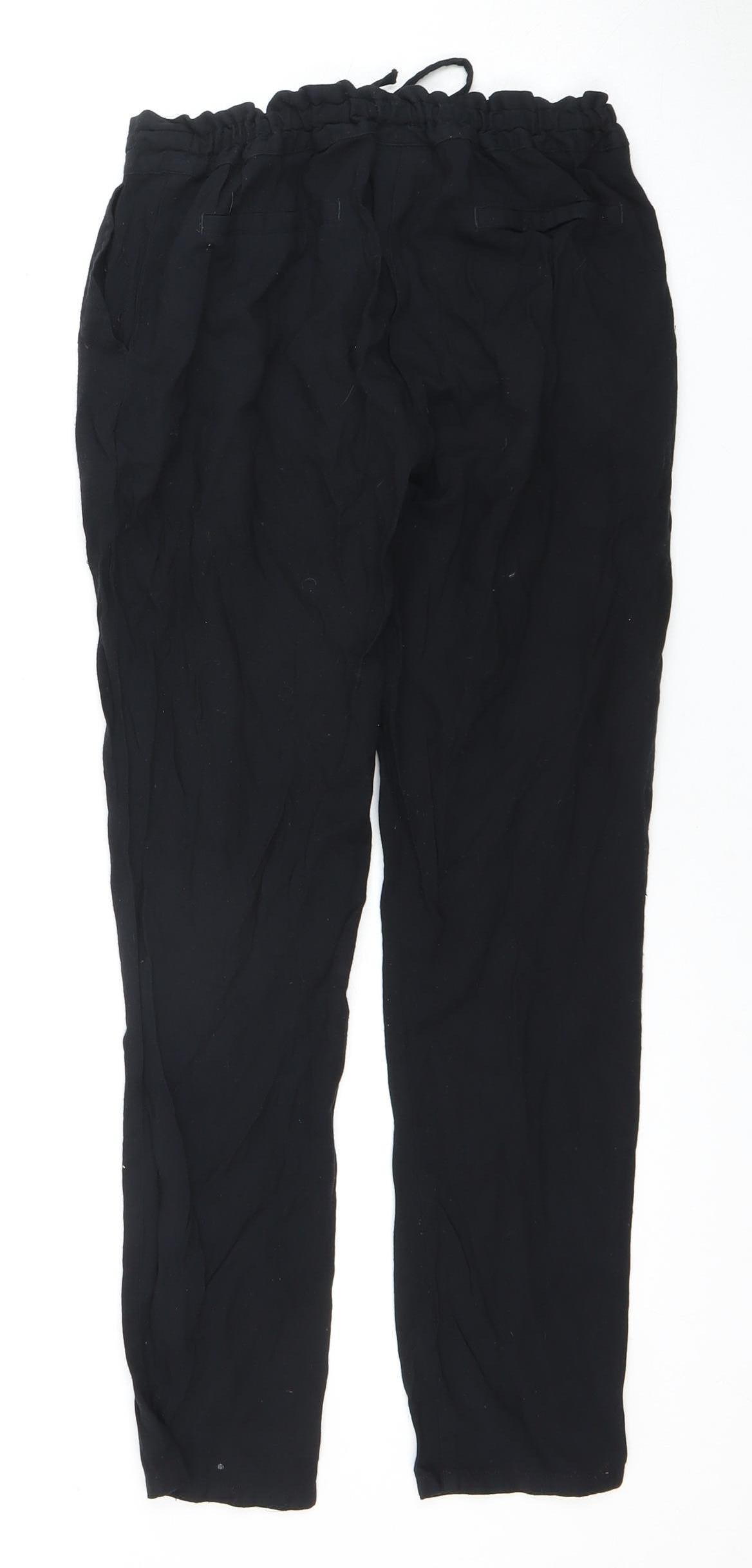 Womens UK Size 8 NEXT Relaxed Fit Casual Workwear Black Trousers