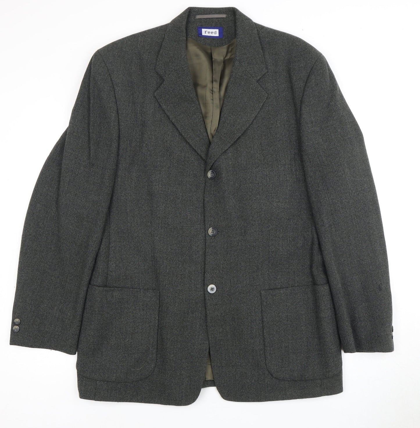 Reed Men's Green Wool Blazer L Regular Notch Jacket