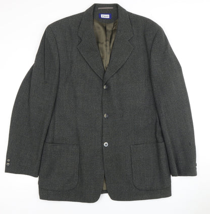 Reed Men's Green Wool Blazer L Regular Notch Jacket