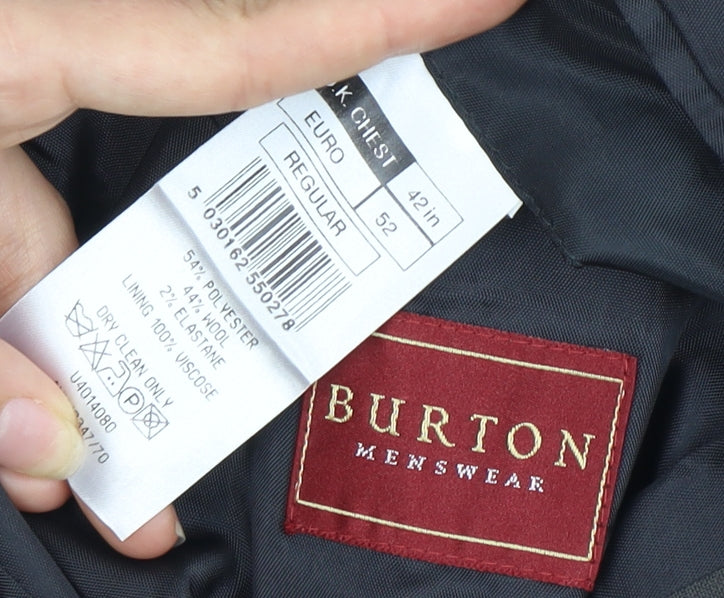 Mens UK Size 42 Burton Menswear Regular Grey Suit Jacket