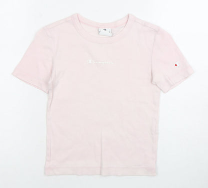 Champion Women’s Pink XS Cotton T-Shirt Crew Neck