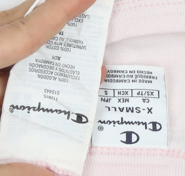 Champion Women’s Pink XS Cotton T-Shirt Crew Neck