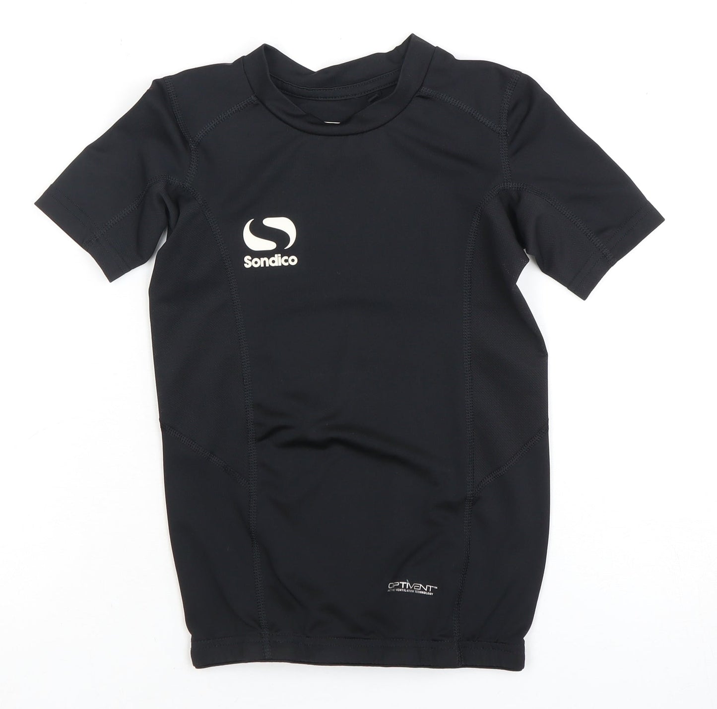 Sondico Boys Black Jersey Top, 7-8 Years, Short Sleeve, Athletic